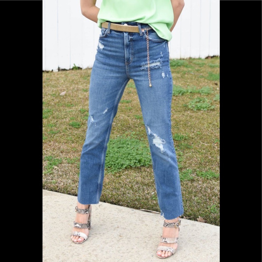 Free People High rise slim straight leg jeans 24